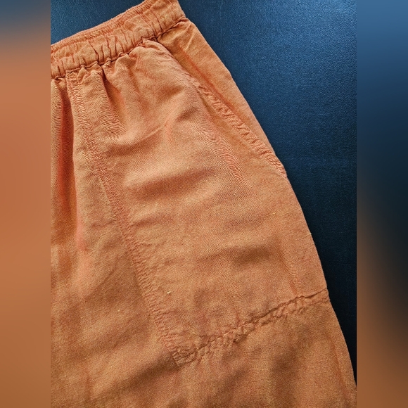 NWOT - Avenue Linen Rayon Blend Orange Capris - Size 18/20 - Picture 2 of 6